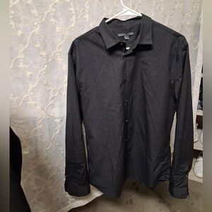 John Varvatos Shirt Mens Large Gray Longsleeve Lightweight Button Up Size Medium